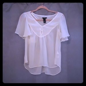 H&M  blouse sheer off white s